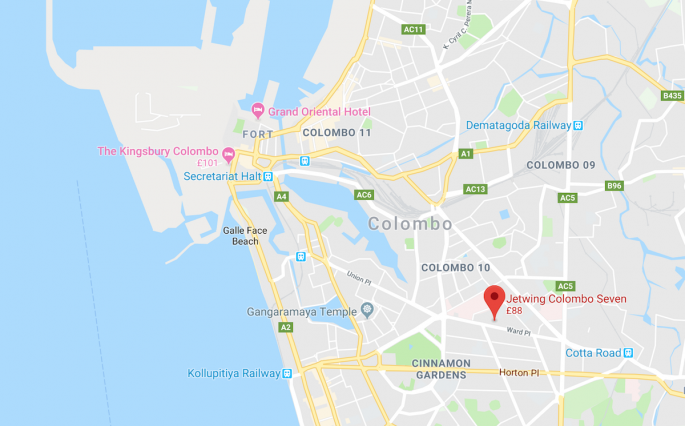Map of Jetwing Colombo Seven Hotel location
