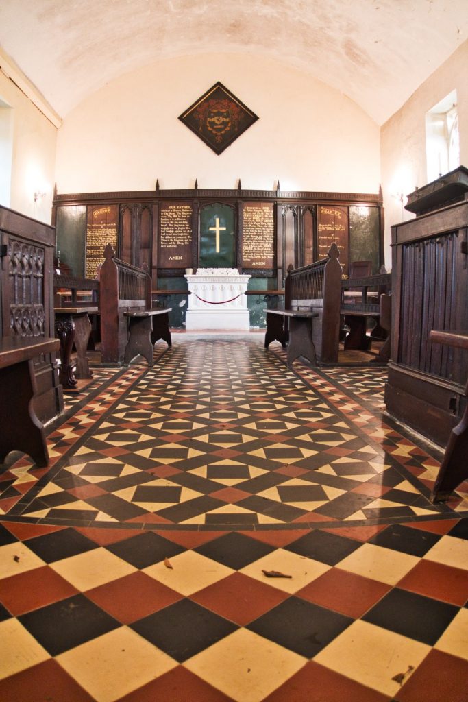 Wolford Chapel's interior