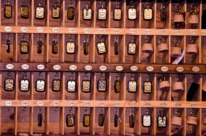 Wine cork keyrings at Hotel Gio