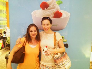 Grabbing a yummy frozen yoghurt at the CityStars branch of Pinkberry