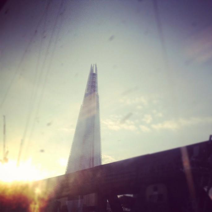 The View of The Shard from the train out of Waterloo