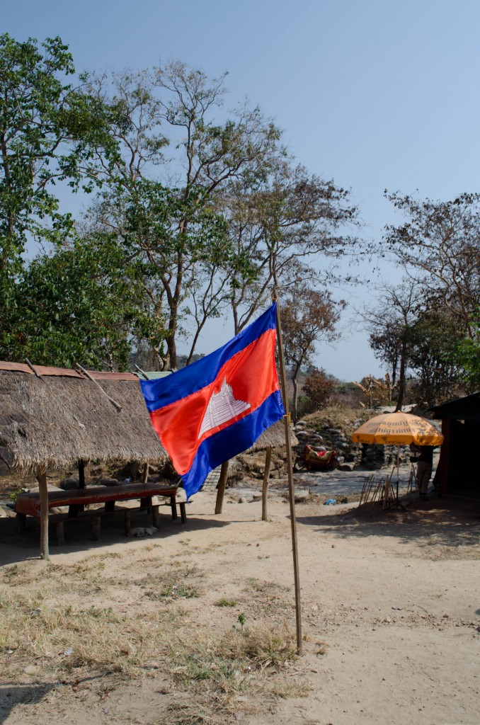 The Cambodian flag is displayed prominently at Preah Vihear Temple