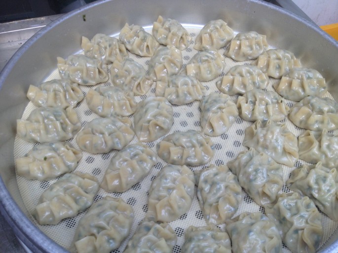 Dumplings before steaming