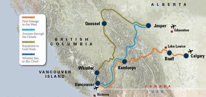 Rocky Mountaineer Map