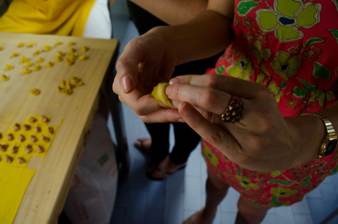 Twisting the tortellini is a fiddly business