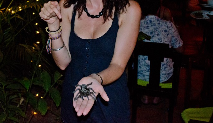 You get to hold a tarantula before you eat one