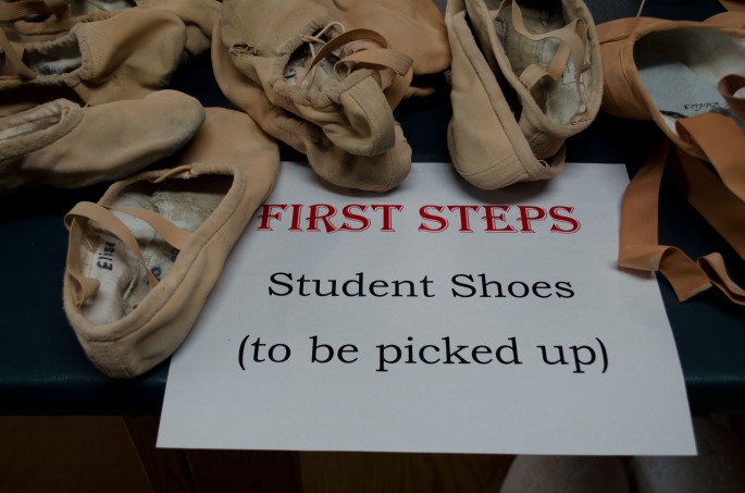 Student dance shoes at Royal Winnipeg Ballet