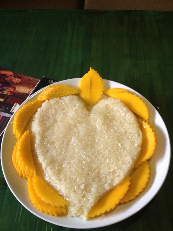 Mango and sticky rice; a typically South-East Asian dessert