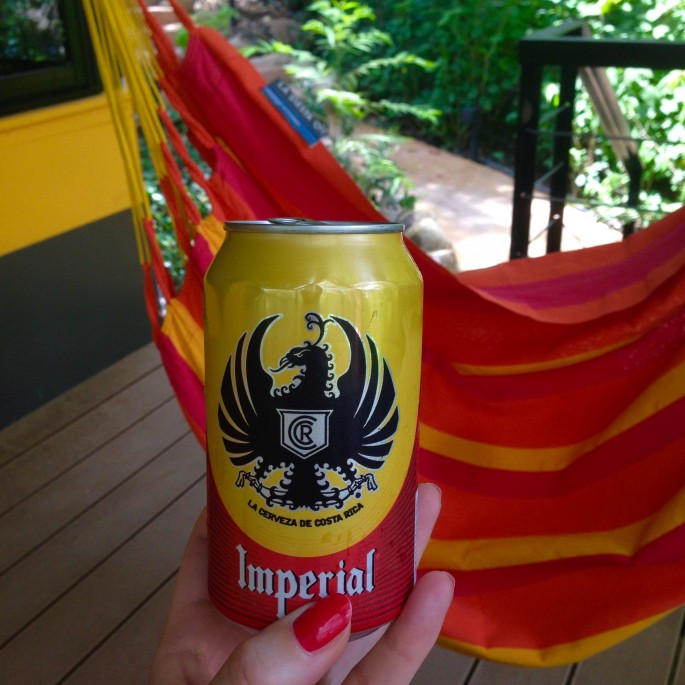The hammocks colour co-ordinate with the local beer. Nice touch.