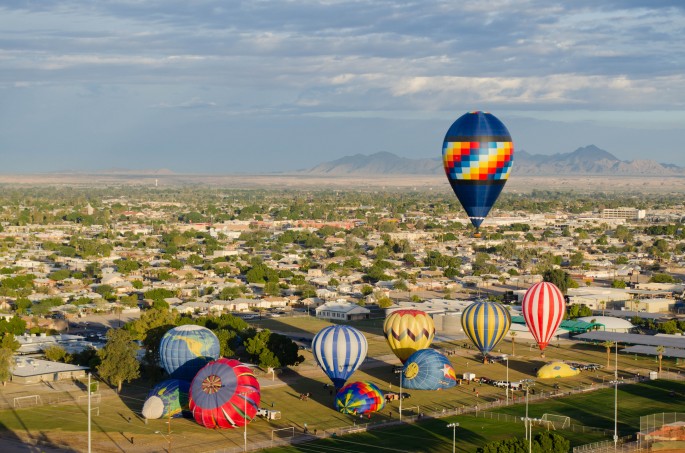 At the annual Colorado River Crossing Balloon Festival in Yuma, Arizona