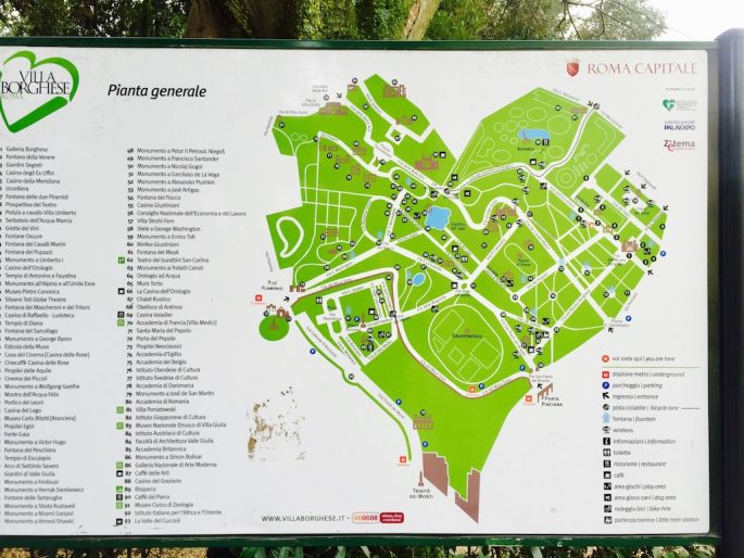 Villa Borghese map