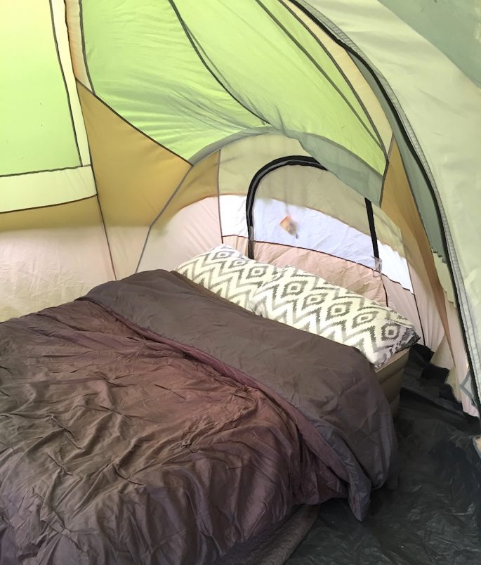 bedroom in tent