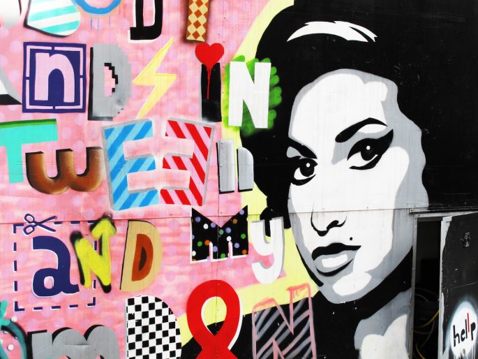 Amy Winehouse graffiti in Camden 
