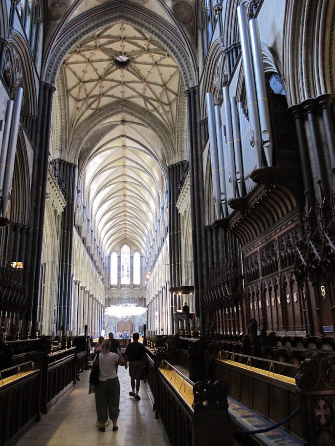 Tourists in Salisbury Cathedral