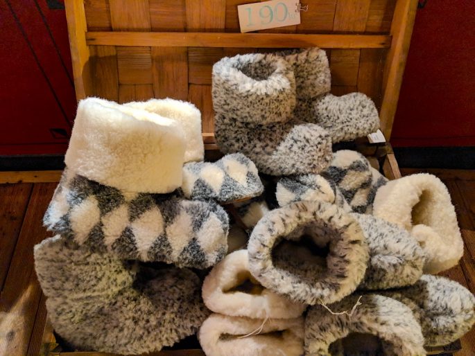 Sheepskin slippers at Tivoli make for cool souvenirs