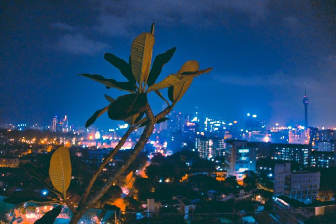 Colombo By Night lights of the city twinkling