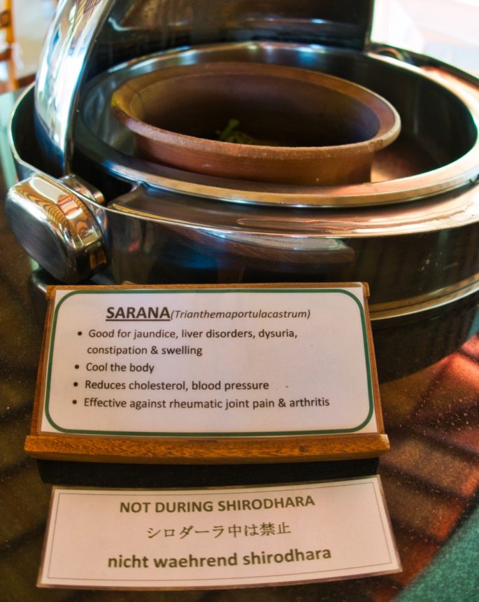 food not allowed during shirodhara