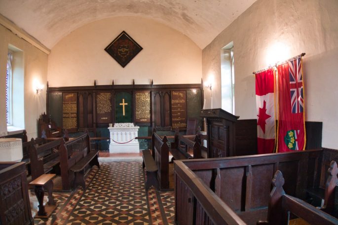 The altar at Wolford Chapel