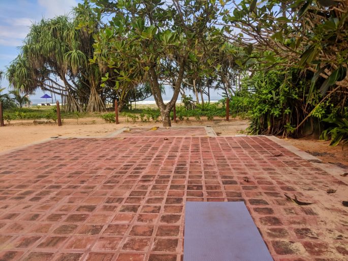 Yoga outside at Barberyn Sands