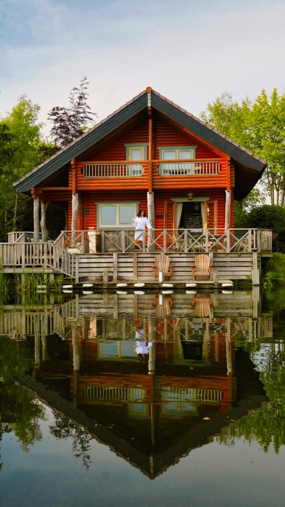 Chilling in the log cabin