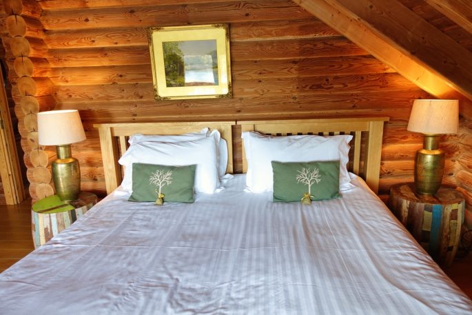 master bedroom log cabin
