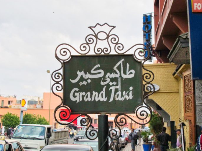 Marrakech taxi sign