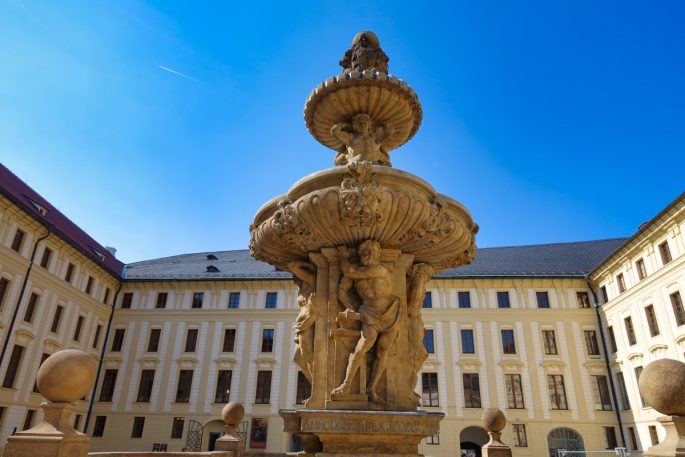 Prague Castle fountain