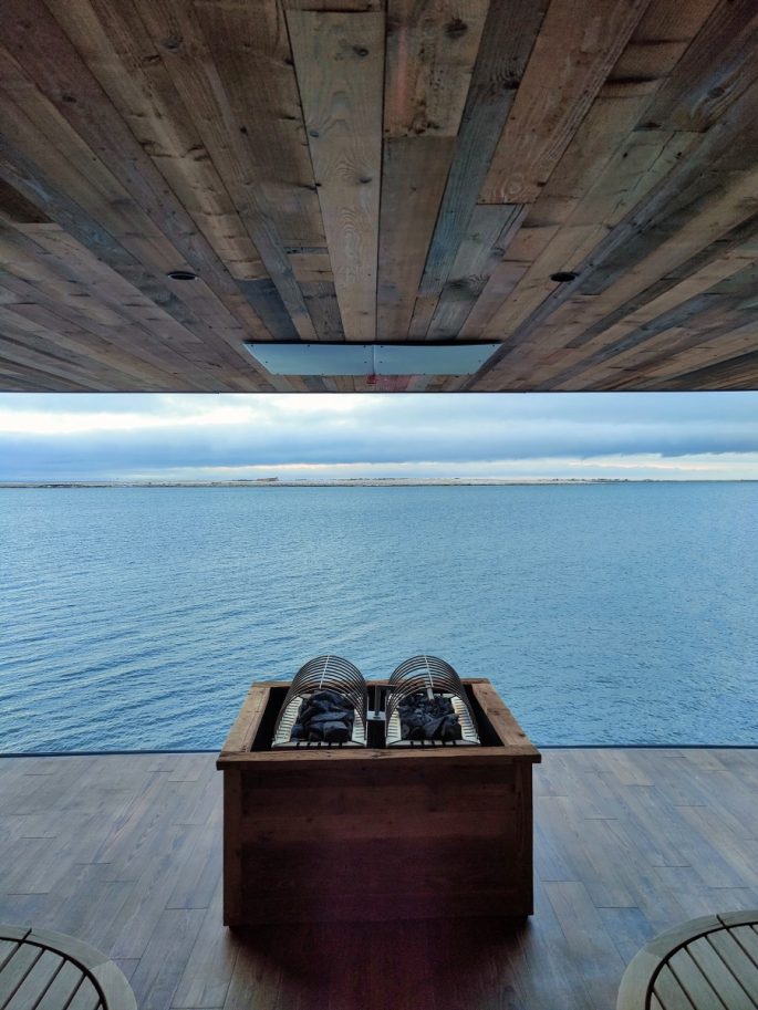 The sauna at Sky Lagoon