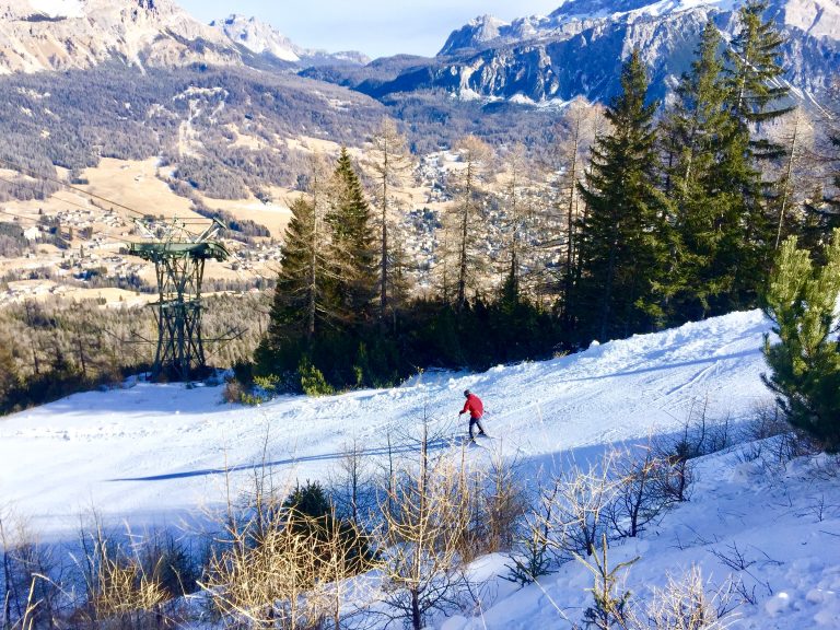 skiing in Cortina